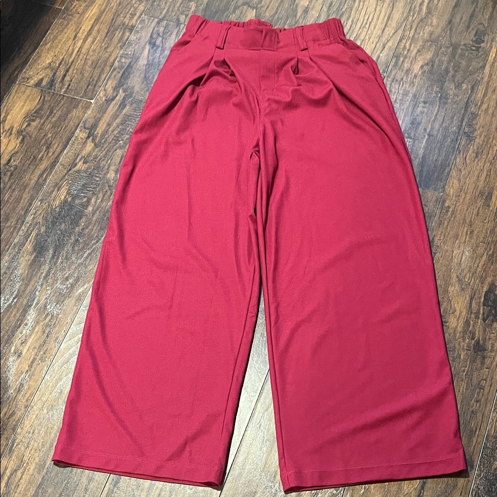 HALARA Women's Wide Leg Red Pants